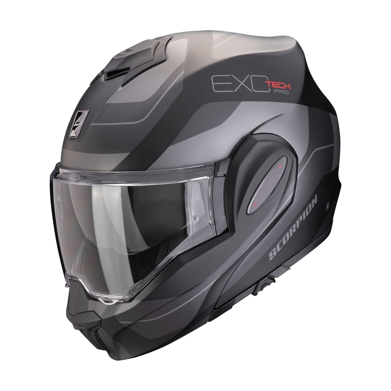 Casco moto pieghevole Scorpion EXO-TECH EVO PRO COMMUTA nero-argento opaco Saldi