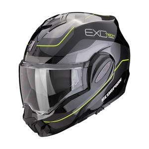 Casco moto pieghevole Scorpion EXO-TECH EVO PRO COMMUTA nero-argento-giallo