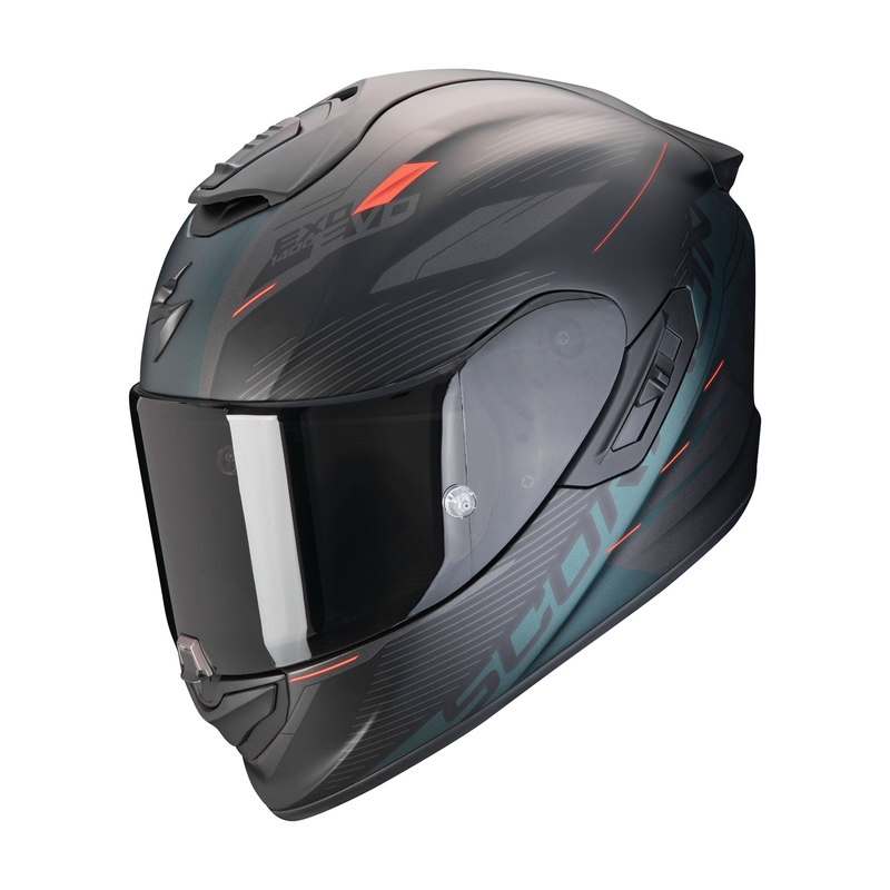 Casco moto integrale Scorpion EXO-1400 EVO II AIR LUMA nero opaco-verde Saldi