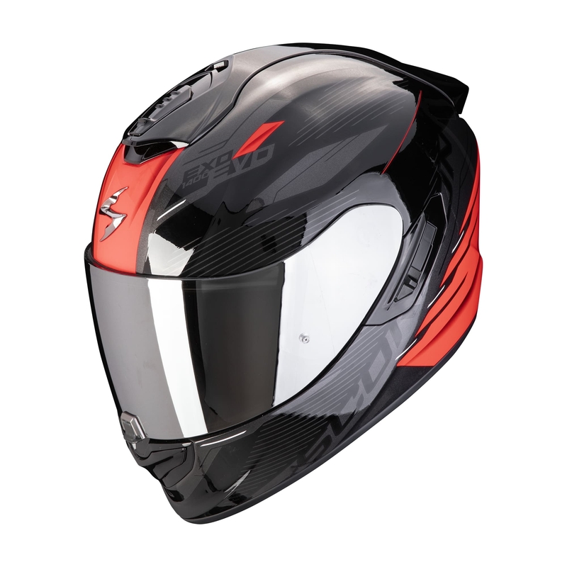 Casco moto integrale Scorpion EXO-1400 EVO II AIR LUMA nero-rosso