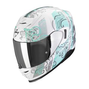 Casco moto integrale Scorpion EXO-520 EVO AIR FASTA bianco-azzurro