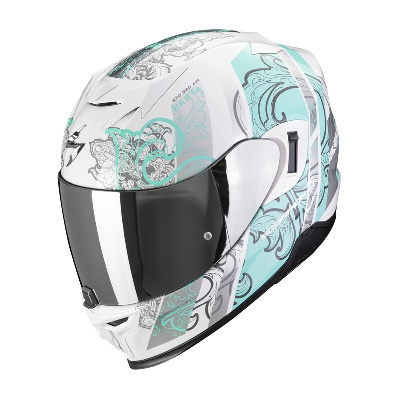 Casco moto integrale Scorpion EXO-520 EVO AIR FASTA bianco-azzurro Saldi