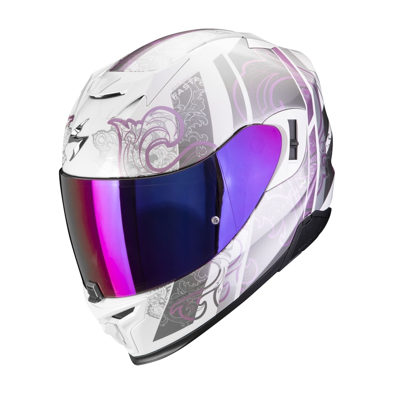 Casco moto integrale Scorpion EXO-520 EVO AIR FASTA bianco-viola Saldi