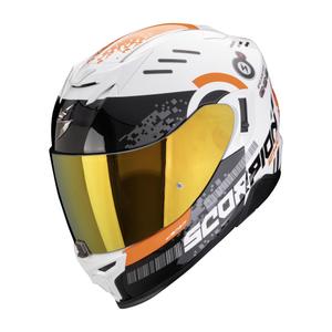 Casco moto integrale Scorpion EXO-520 EVO AIR TITAN bianco-arancio