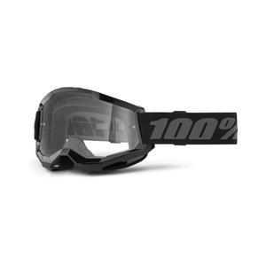 Occhiali da motocross 100% STRATA 2 Nuovo nero (plexi trasparente)