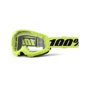 Occhiali da motocross 100% STRATA 2 Nuovo giallo fluo (plexi trasparente)