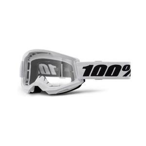 Occhiali da motocross 100% STRATA 2 Nuovo bianco (plexi trasparente)
