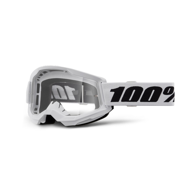 Occhiali da motocross 100% STRATA 2 Nuovo bianco (plexi trasparente)