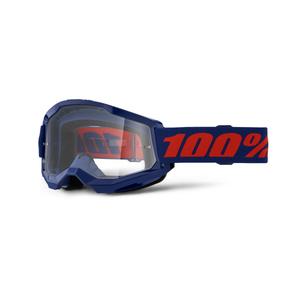 Occhiali da motocross 100% STRATA 2 Nuovo blu scuro (plexi trasparente)