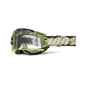 Occhiali da motocross 100% STRATA 2 New War Camo verde (plexi trasparente)
