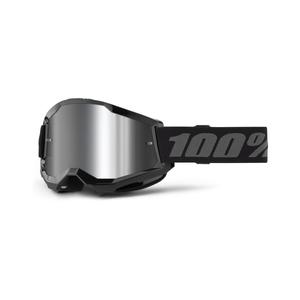 Occhiali da motocross 100% STRATA 2 Nuovo nero (plexi argento)