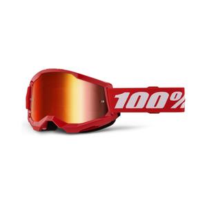 Occhiali da motocross 100% STRATA 2 Nuovo rosso (plexi rosso)