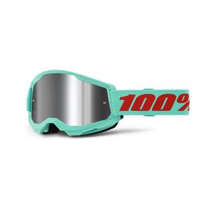 Occhiali da motocross 100% STRATA 2 Nuovi Verde Maupiti (plexi argento)