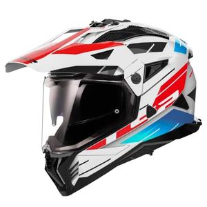 Casco moto enduro LS2 MX702 PIONEER II NAMIB bianco-blu-rosso