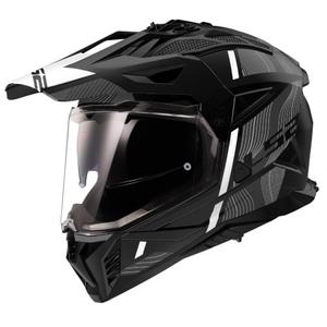 Casco moto enduro LS2 MX702 PIONEER II HILL nero opaco e bianco