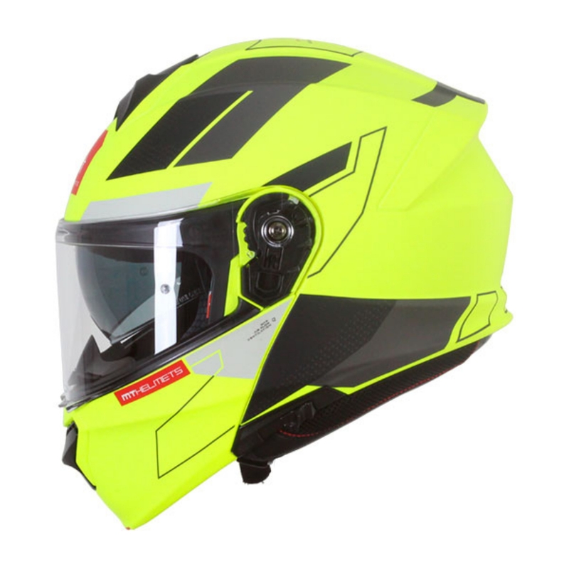 Casco da moto MT Genesis SV Talo C3 giallo fluo-grigio opaco ribaltabile