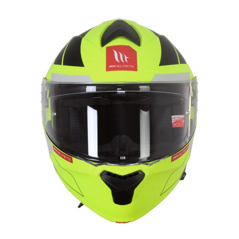 Casco da moto MT Genesis SV Talo C3 giallo fluo-grigio opaco ribaltabile