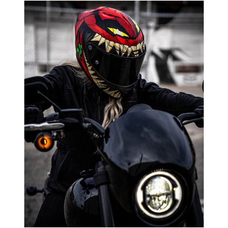 Casco moto integrale HJC RPHA 1 Toxin Marvel MC1SF rosso-grigio-verde Saldi