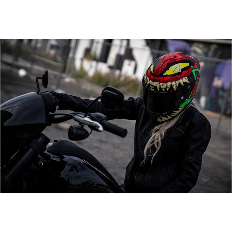 Casco moto integrale HJC RPHA 1 Toxin Marvel MC1SF rosso-grigio-verde Saldi