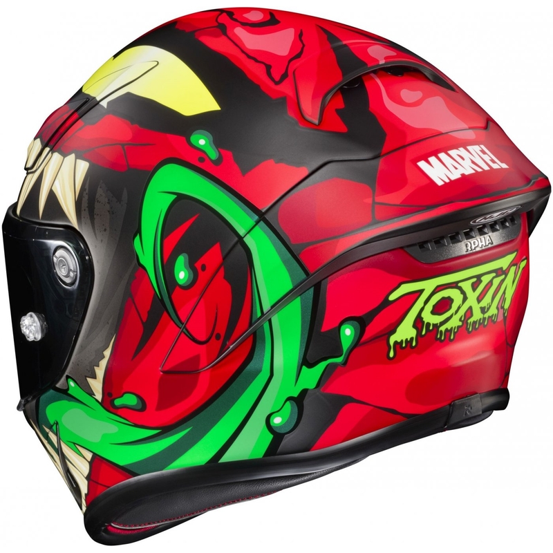 Casco moto integrale HJC RPHA 1 Toxin Marvel MC1SF rosso-grigio-verde Saldi