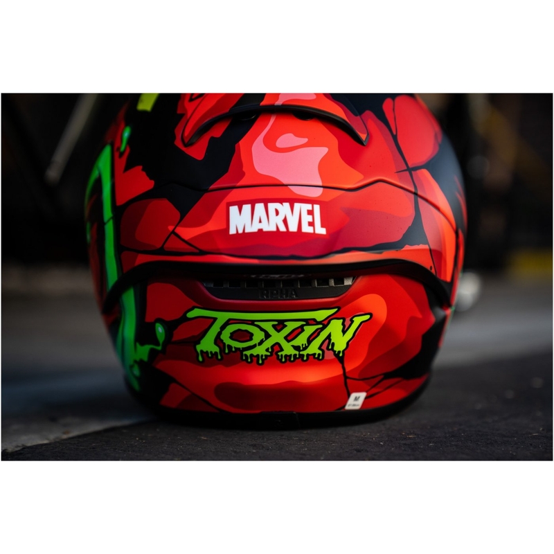 Casco moto integrale HJC RPHA 1 Toxin Marvel MC1SF rosso-grigio-verde Saldi