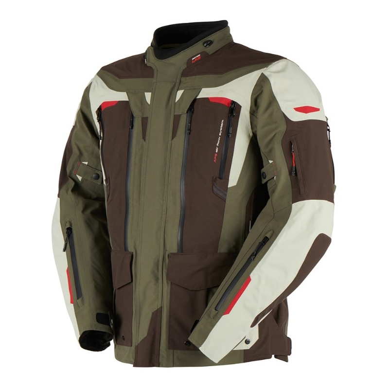 Giacca da moto Furygan Voyager verde-marrone-beige Saldi