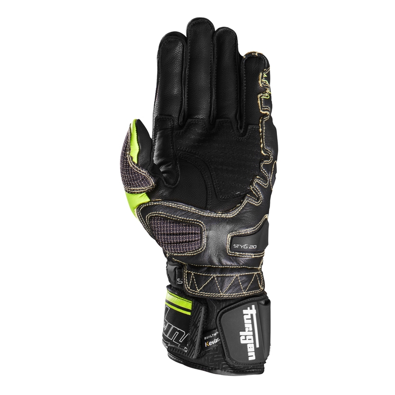 Guanti da moto Furygan Styg 20 x Kevlar nero-fluo giallo-bianco