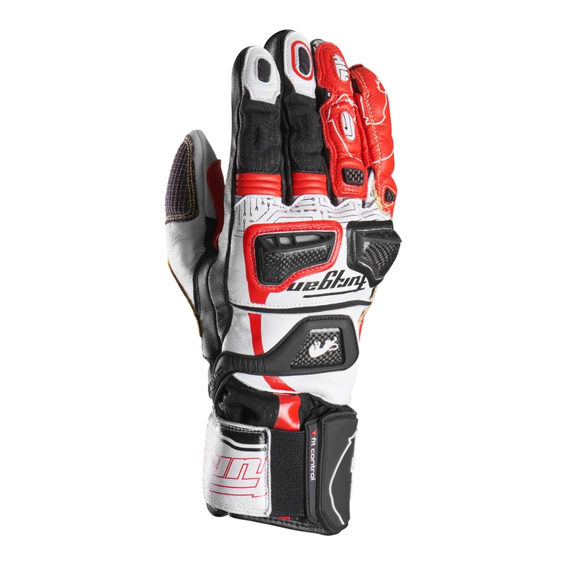Guanti da moto Furygan Styg 20 x Kevlar neri-bianchi-rossi