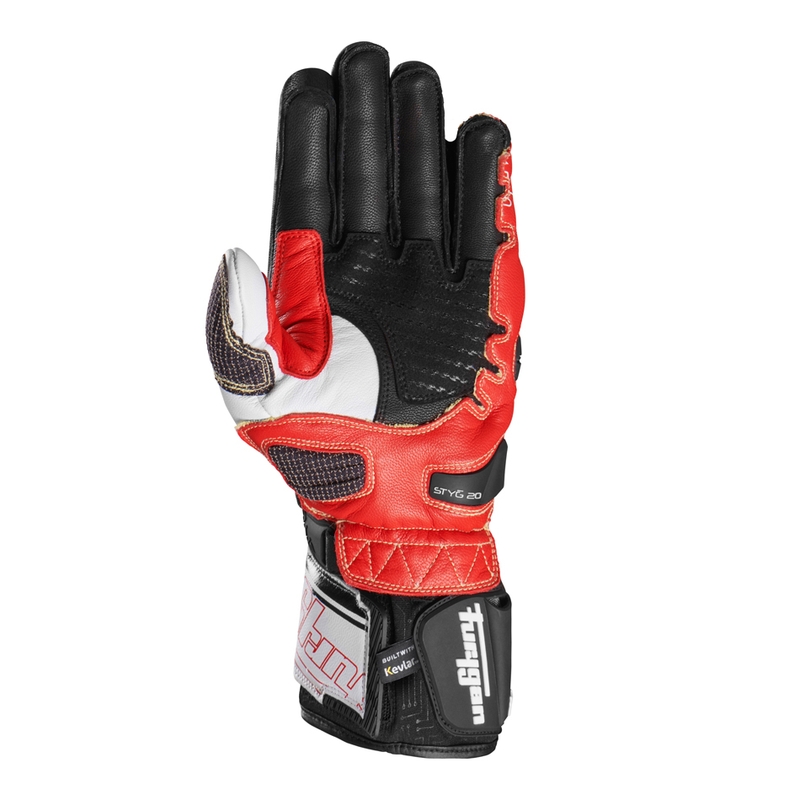 Guanti da moto Furygan Styg 20 x Kevlar neri-bianchi-rossi