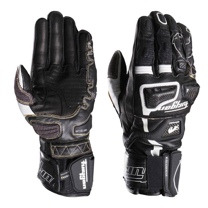 Guanti moto Furygan Styg 20 x Kevlar bianco-nero