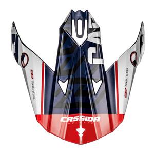 Visiera per caschi Cassida Cross Cup Sonic blu-bianco-rosso
