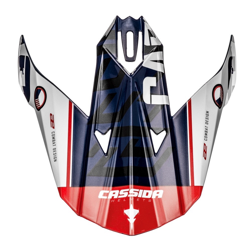 Visiera per caschi Cassida Cross Cup Sonic blu-bianco-rosso