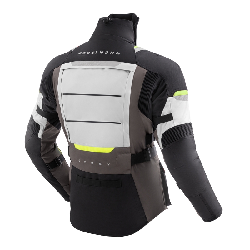 Giacca da moto Rebelhorn Cubby V nera-grigia-giallo fluo