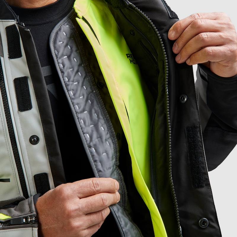 Giacca da moto Rebelhorn Cubby V nera-grigia-giallo fluo