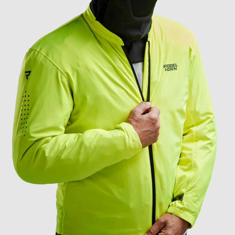 Giacca da moto Rebelhorn Cubby V nera-grigia-giallo fluo