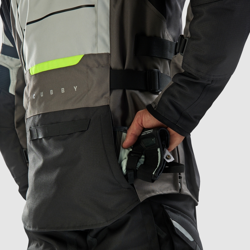 Giacca da moto Rebelhorn Cubby V nera-grigia-giallo fluo