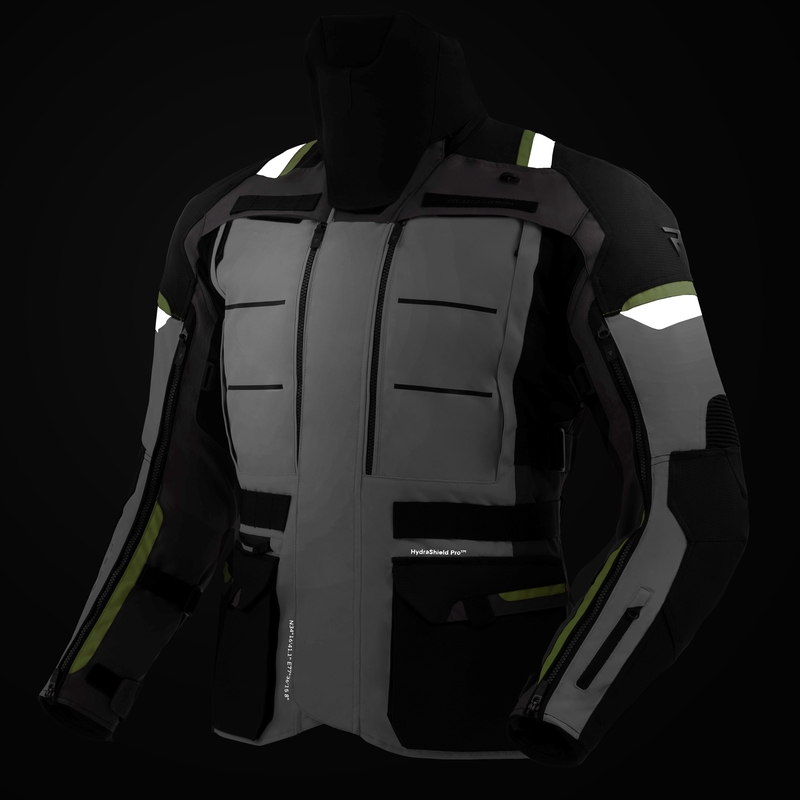 Giacca da moto Rebelhorn Cubby V nera-grigia-giallo fluo