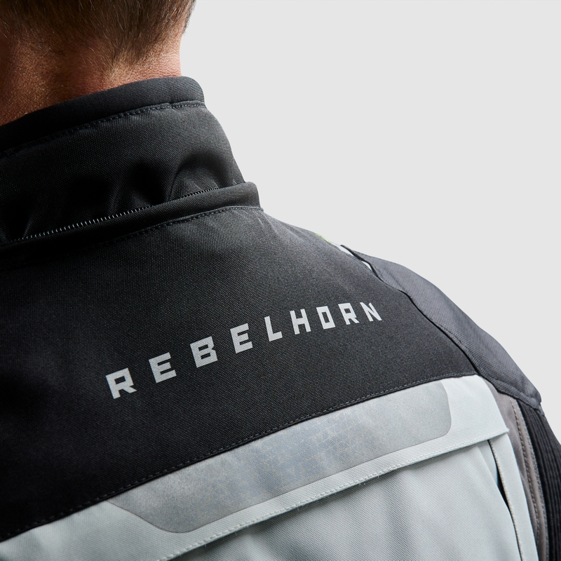Giacca da moto Rebelhorn Cubby V nera-grigia-giallo fluo