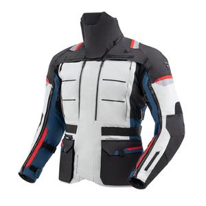 Giacca da motociclista Rebelhorn Cubby V blu-grigio-rosso