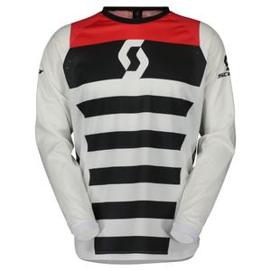 Maglia da motocross Scott EVO RACE bianco-rosso