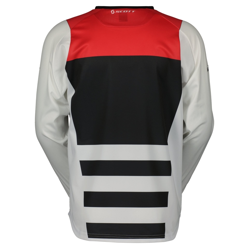Maglia da motocross Scott EVO RACE bianco-rosso
