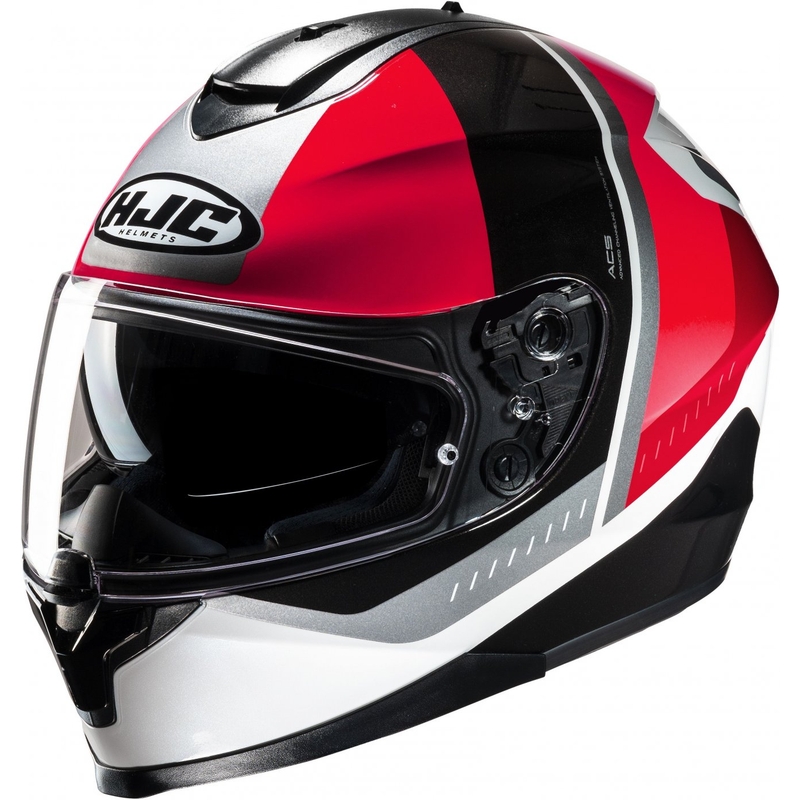 Casco moto integrale HJC C70N Alia MC1 bianco-grigio-rosso-nero