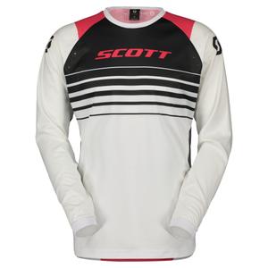 Maglia da motocross Scott EVO SWAP bianca e rosa