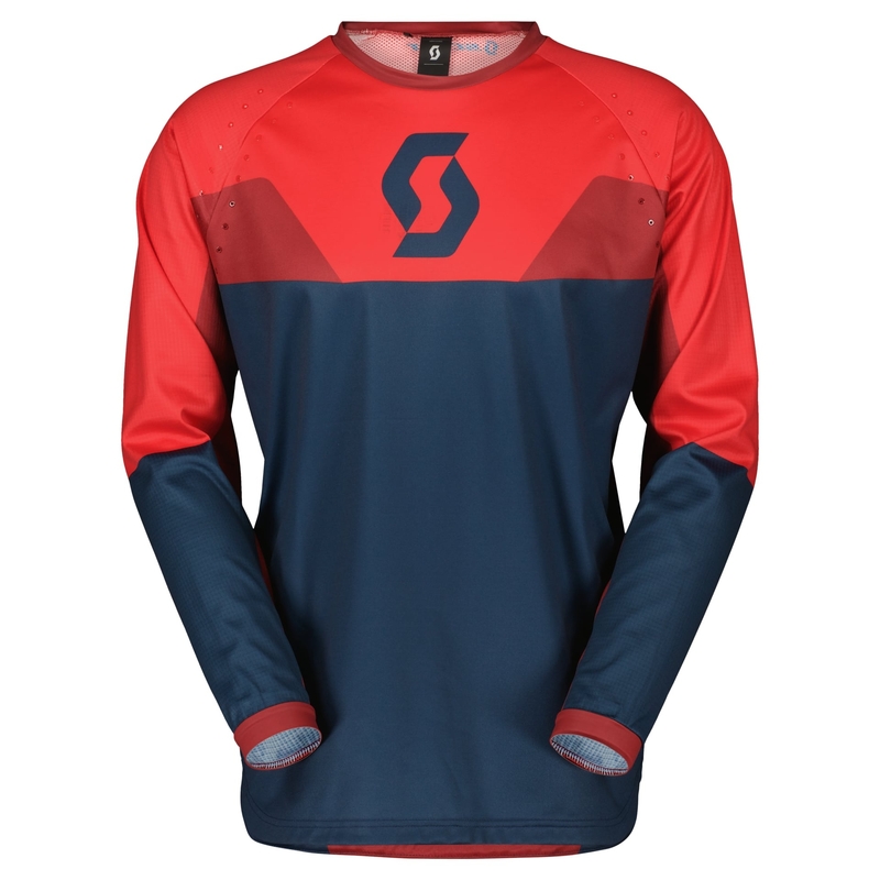 Maglia da motocross Scott EVO TRACK blu-rosso neon