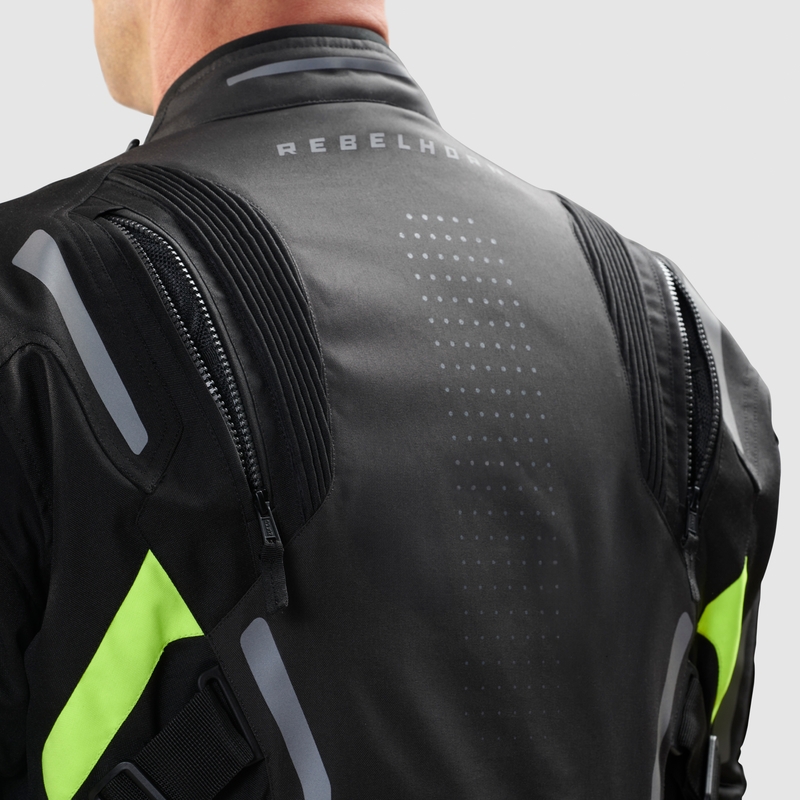 Giacca da moto Rebelhorn Hiker IV nero-antracite-giallo fluo