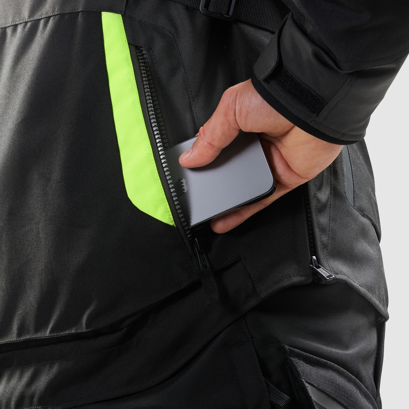 Giacca da moto Rebelhorn Hiker IV nero-antracite-giallo fluo