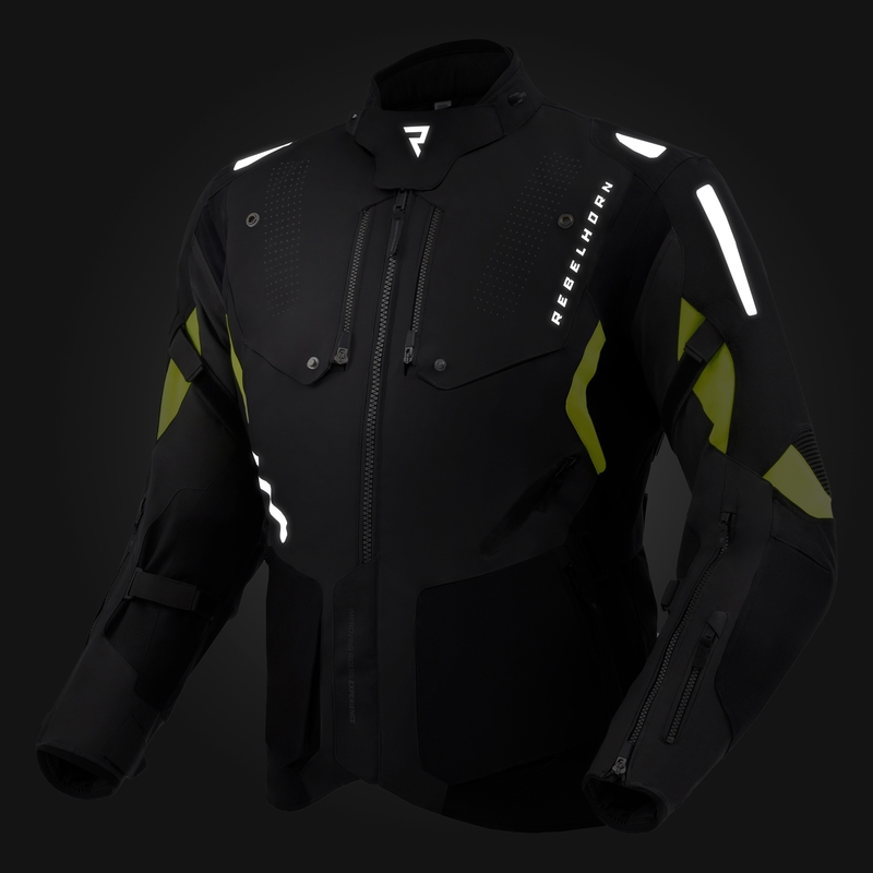 Giacca da moto Rebelhorn Hiker IV nero-antracite-giallo fluo