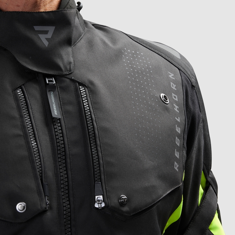 Giacca da moto Rebelhorn Hiker IV nero-antracite-giallo fluo