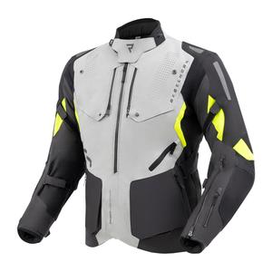 Giacca da motociclista Rebelhorn Hiker IV nero-grigio-giallo fluo