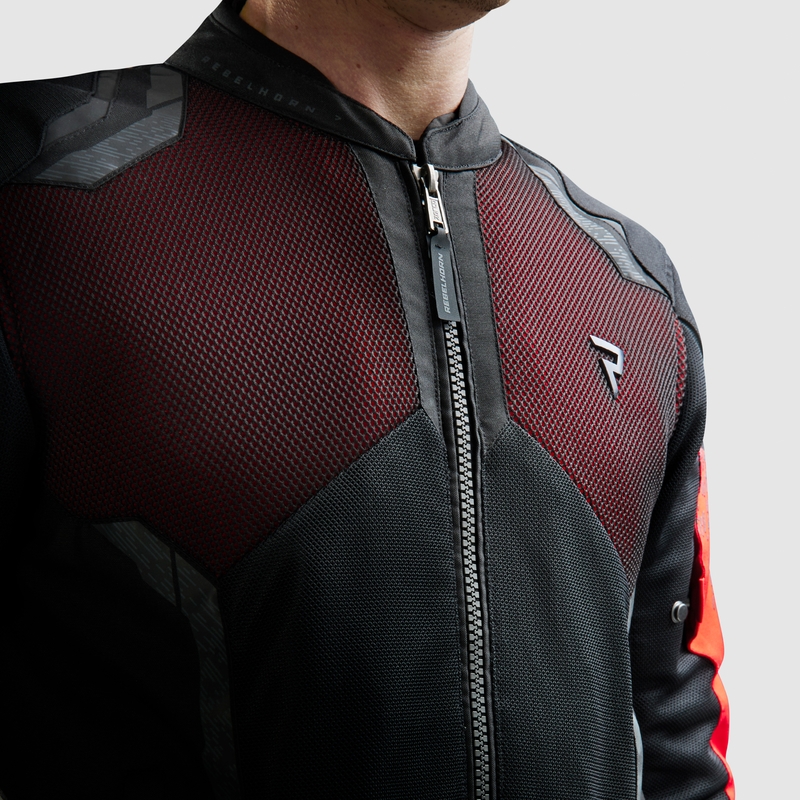 Giacca da motociclista Rebelhorn Jax nera e rossa